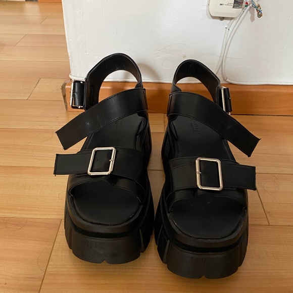 Platform sandals black Truffle new - Picture 2 of 4
